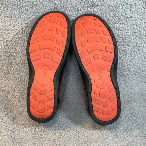 Crocs AnyWeather Suede Loafer Womens 10 Leather Comfort Slip On Shoe Brown - Picture 9 of 11